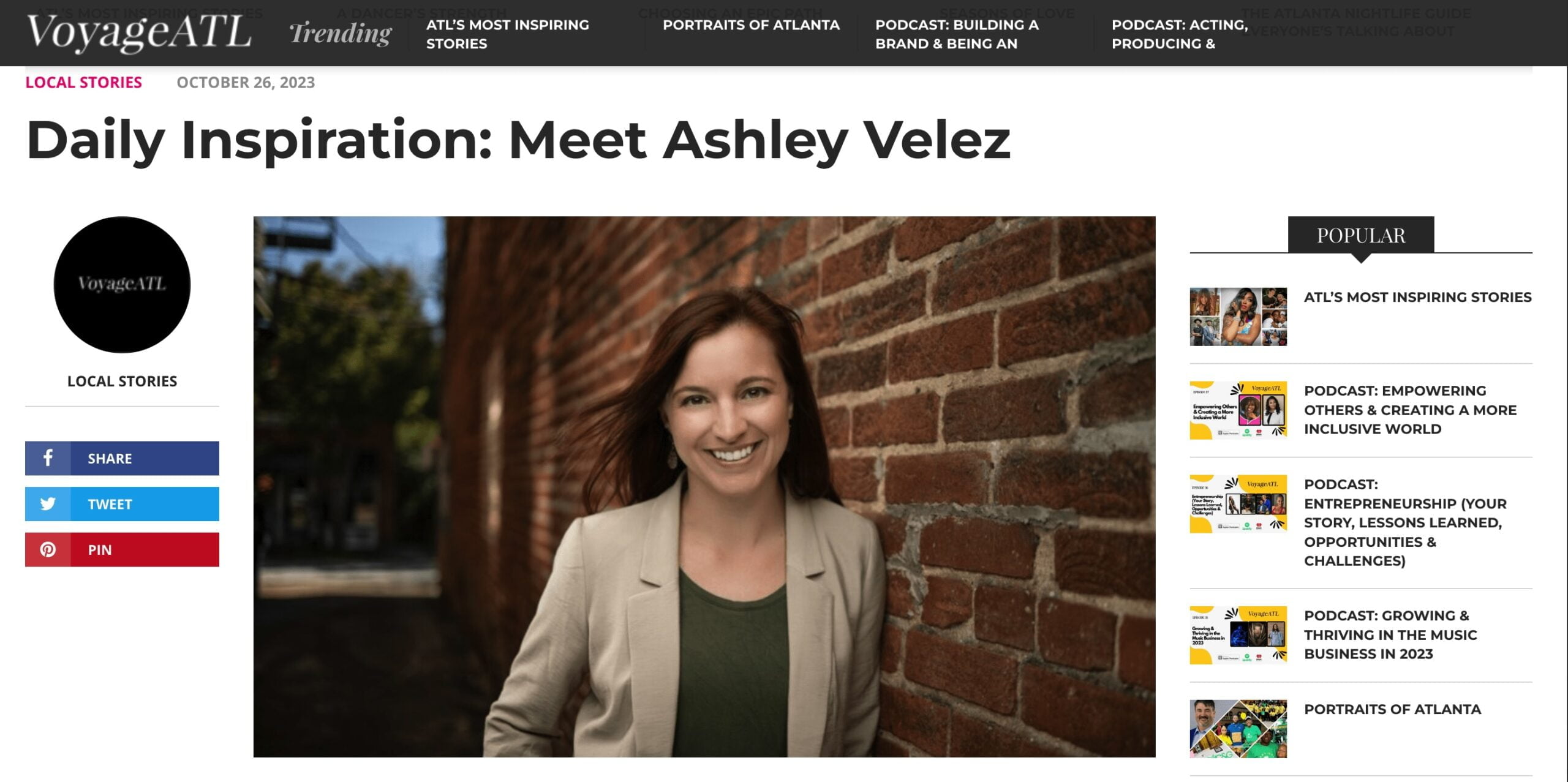 VoyageATL Daily Inspiration Meet Ashley Velez
